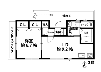 1LDKの間取図